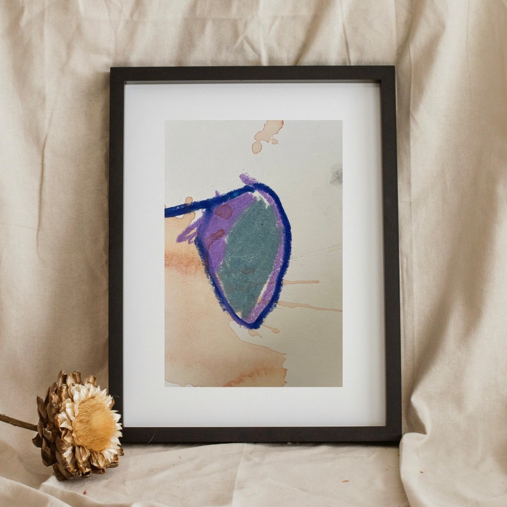OMAN Original Abstract Expressionist Painting 5.5x8.5 Mixed Media Modern Art